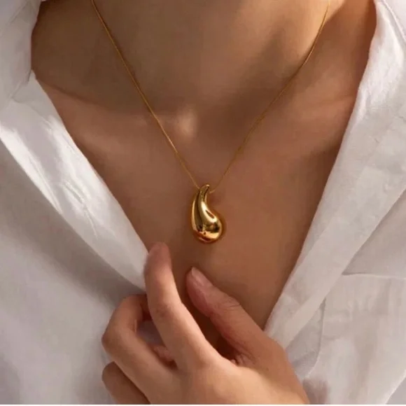 Anthro 18k Gold Plated Drop Necklace - Picture 1 of 5